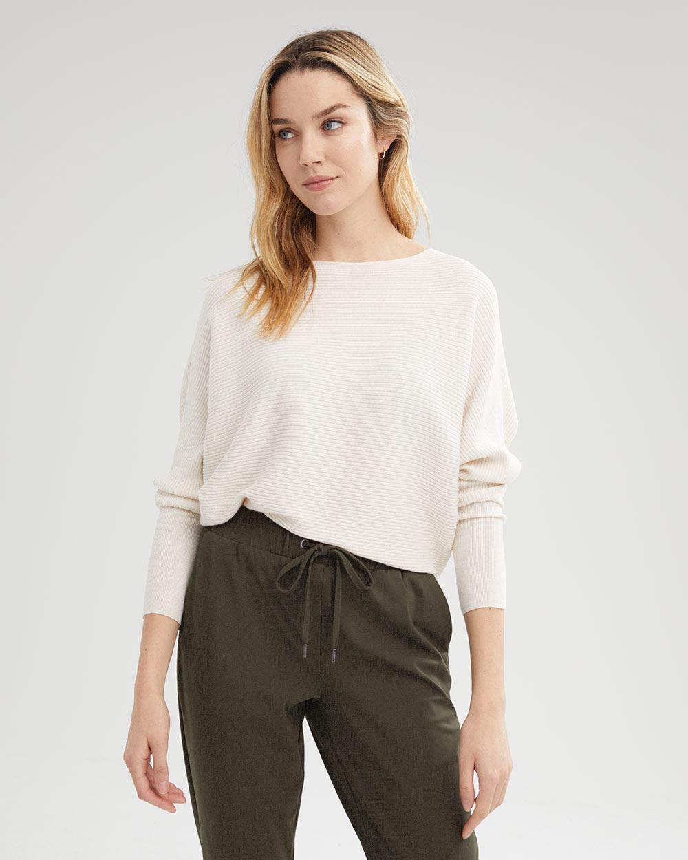 Ribbed Cashmere-Like Batwing Sweater | RW&CO.