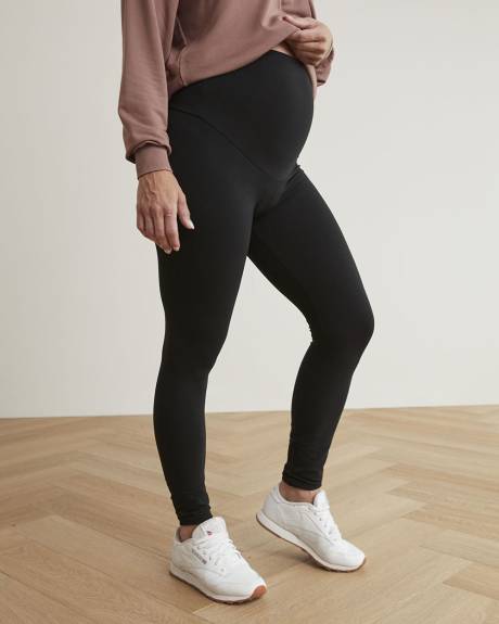 Legging en Coton Jersey avec Panneau Ventrale - Thyme Maternit&eacute;