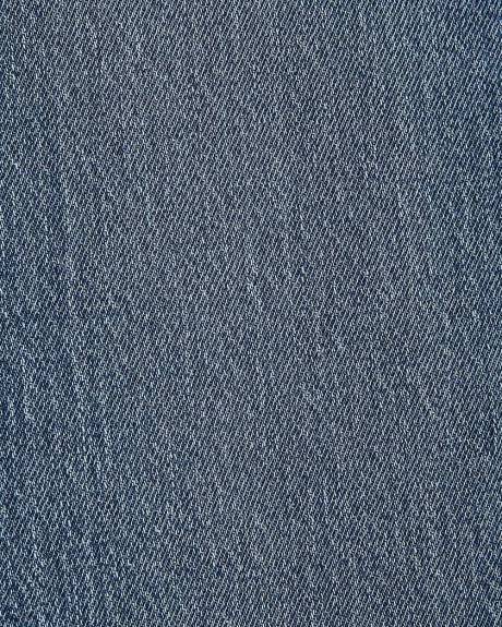 Long Medium-Wash Straight-Leg Jeans