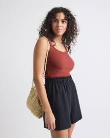 Scoop-Neck Ribbed Cami with Spaghetti Straps