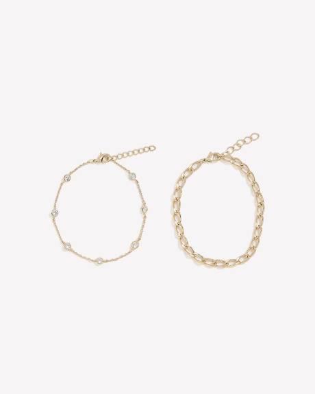 Golden Chain Bracelets - Set of 2