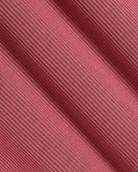 Short-Flutter-Sleeve Crew-Neck Top