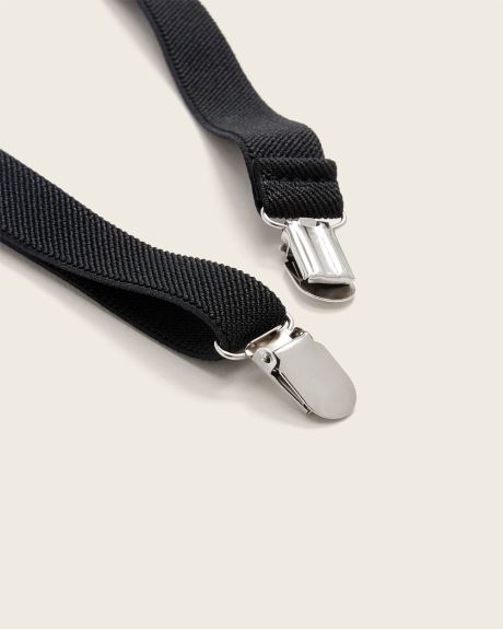 Black elastic suspenders