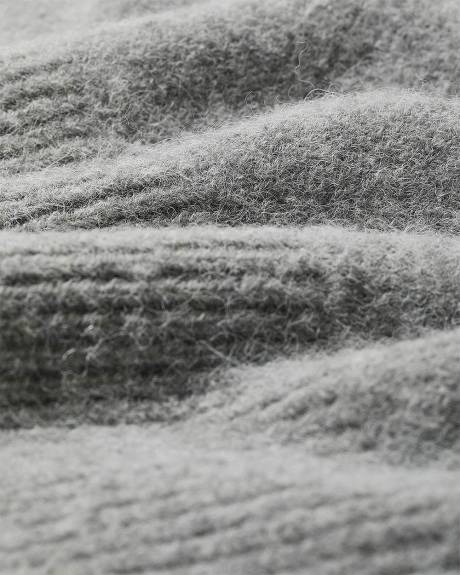 Long-Sleeve Crew-Neck Sweater with Flower Appliqués