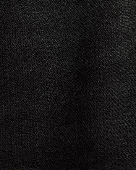 Grey Flare Midi Denim Skirt