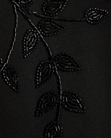 Pull en French Terry à Col Rond et Manches Longues