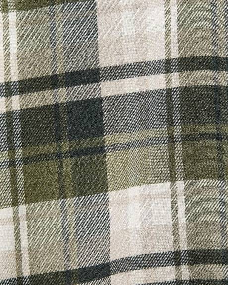 Chemise Carreautée Verte à Coupe Régulière en Flanelle