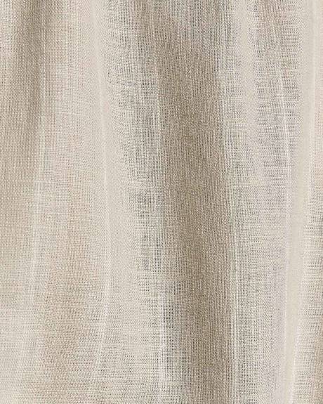 Striped High-Rise Linen-Blend Short