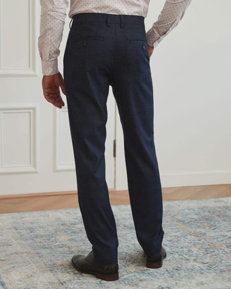 Pantalon De Ville Coupe Ajustée Bleu À Carreaux - 32''