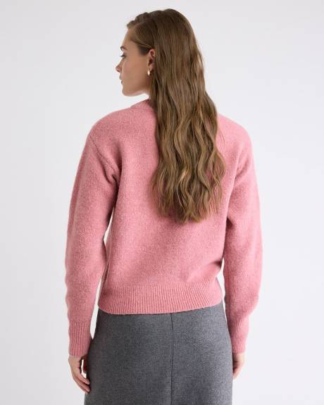 Pull à Manches Longues et Col V en Mélange d'Alpaga