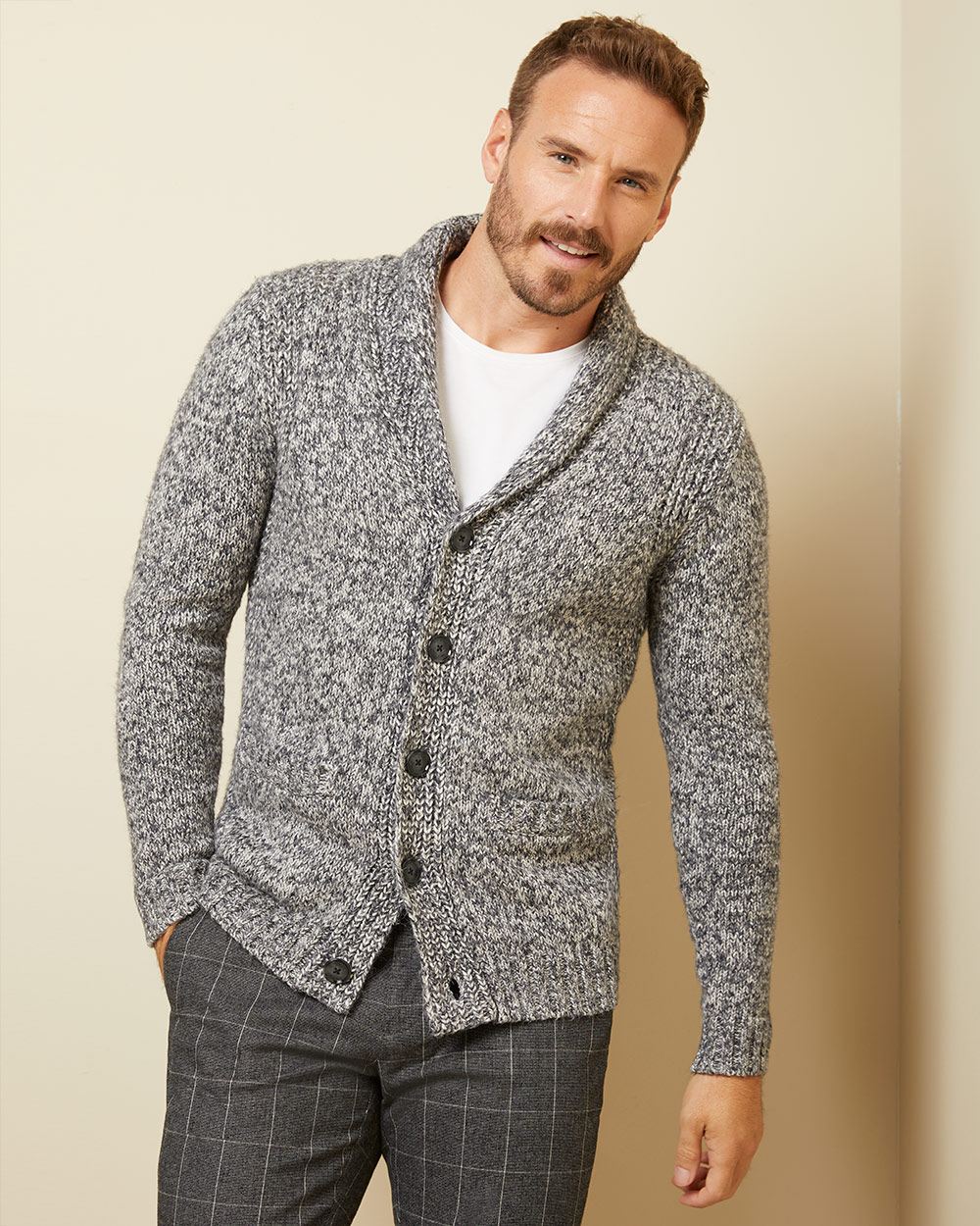 Marled shawl-collar cardigan | RW&CO.