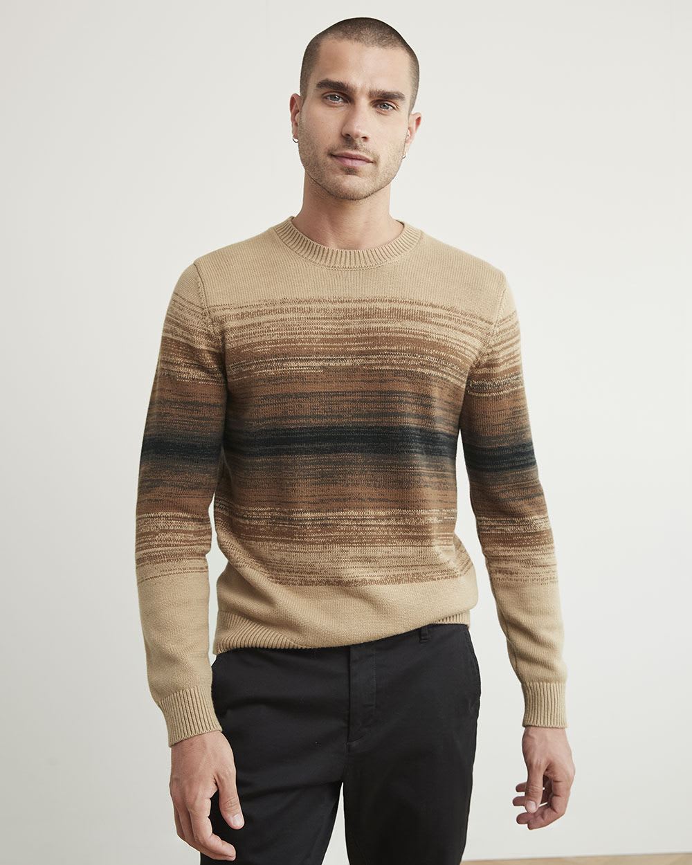 Crew-Neck Sweater with Gradient Colour Blocks | RW&CO.