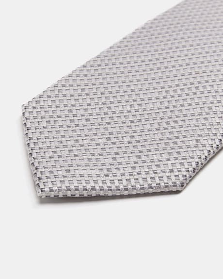 Regular Textured Grey Tie