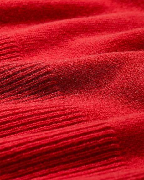 Robe en Laine Mérinos à Manches Longues et Col V