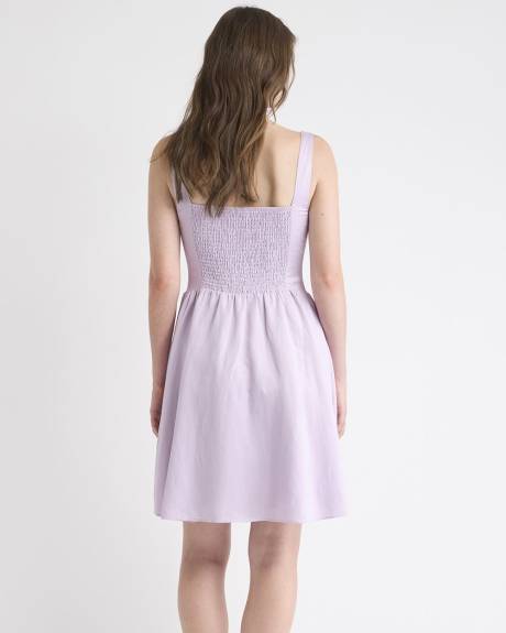 Sleeveless Mini Dress with Square Neckline