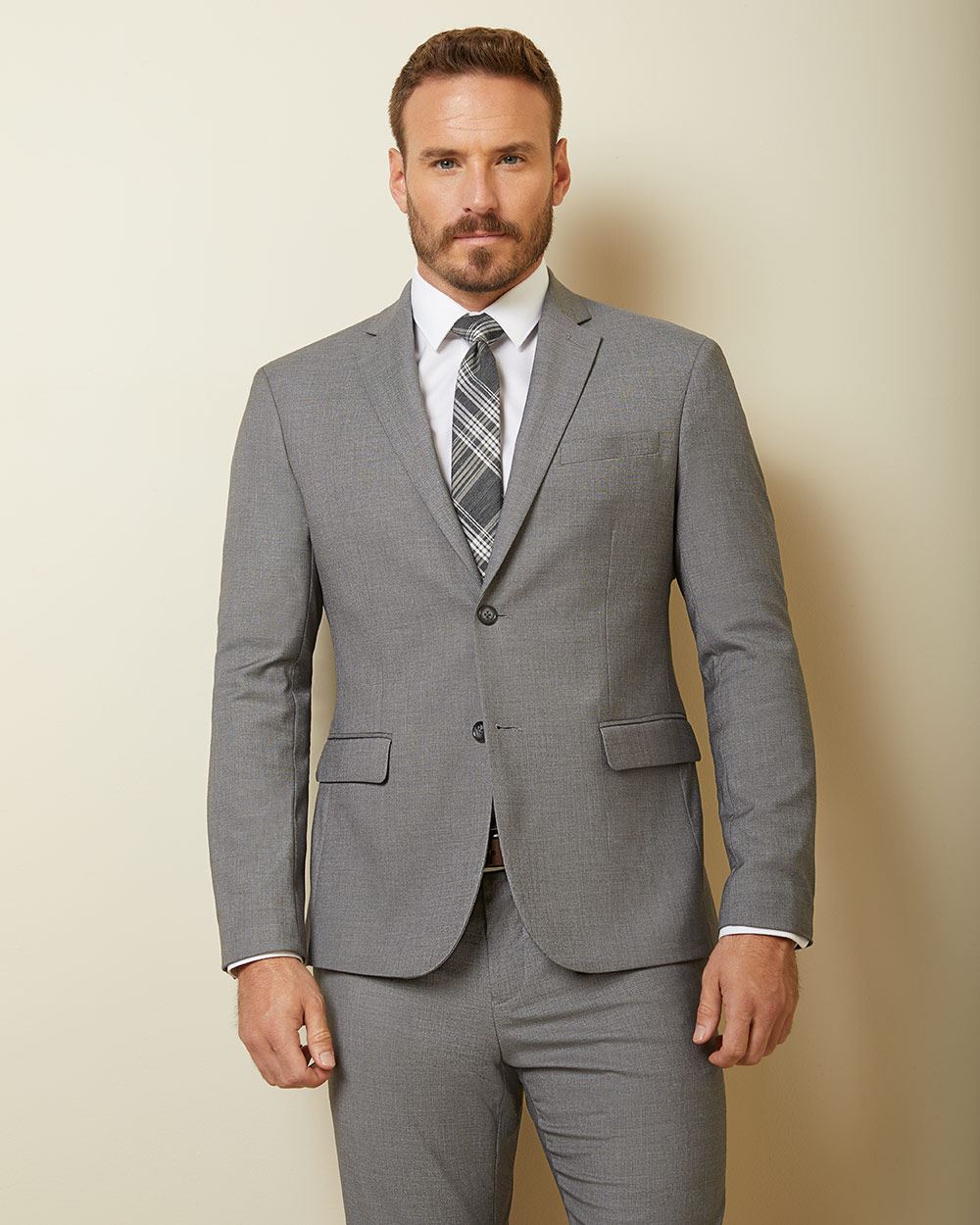 Essential Athletic Fit stretch light grey Blazer RW&CO.