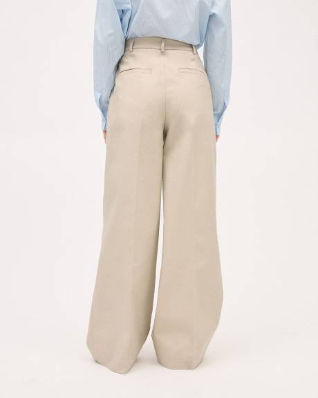 Twill High-Rise Wide-Leg Pant