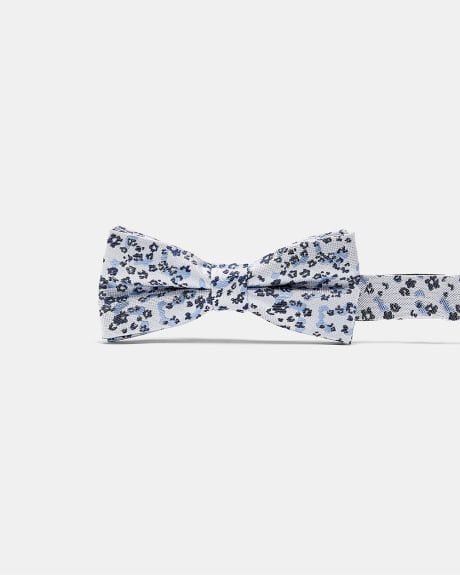 Blue Bow Tie with Tonal Flowers