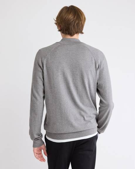 Long-Sleeve Half-Zip Mock-Neck Sweater