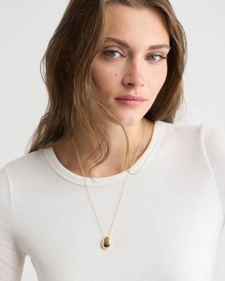 Long Necklace with Sculptural Pendant