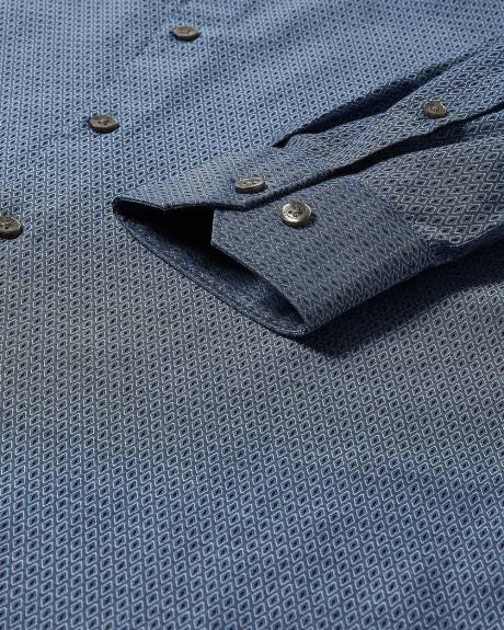 Chemise Habill&eacute;e &agrave; Coupe Ajust&eacute;e en Serg&eacute;