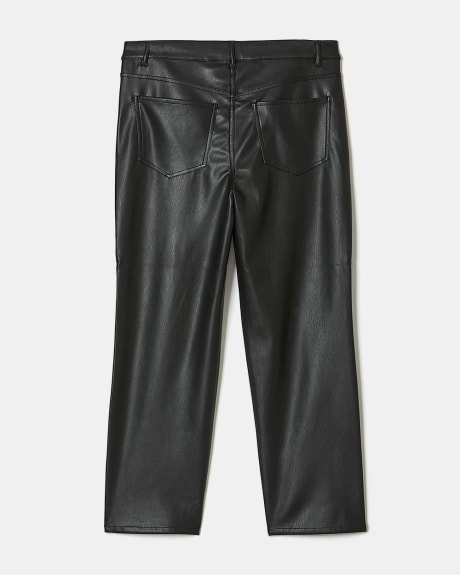 4-Way Stretch High-Rise Ankle-Length Faux-Leather Pants