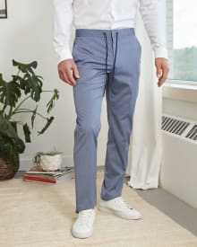 Pantalon Bleu Coupe Étroite à Enfiler - 32"
