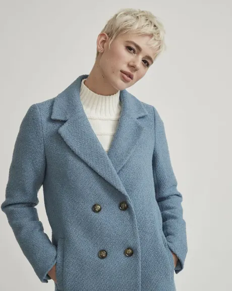 Textured Double-Breasted Coat