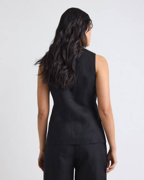 Linen-Blend Sleeveless Vest