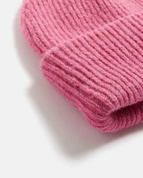 Ribbed Beanie with Large Cuff