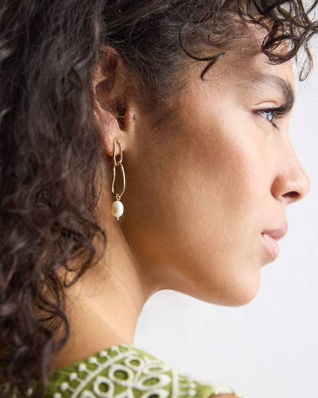 Boucles d'Oreilles à Maillons avec Perles