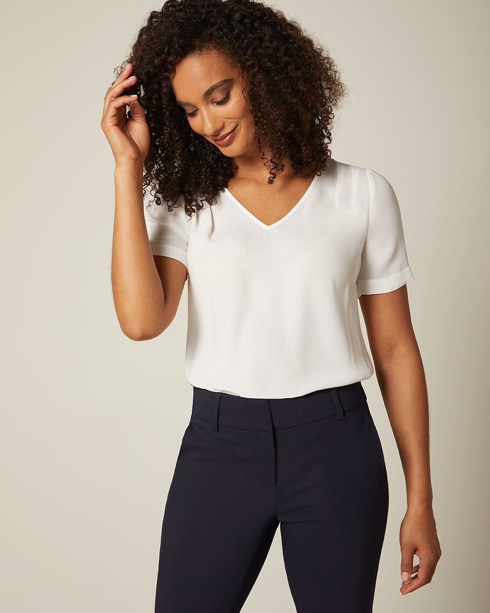 Mixed media crease sleeve tshirt RW&CO.