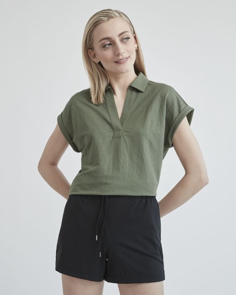 Extended-Sleeve Polo T-Shirt