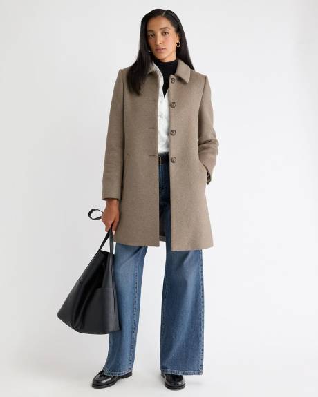 Wool-Blend Preppy Coat