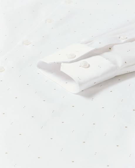 Slim-Fit Dress Shirt with Micro Geo Print