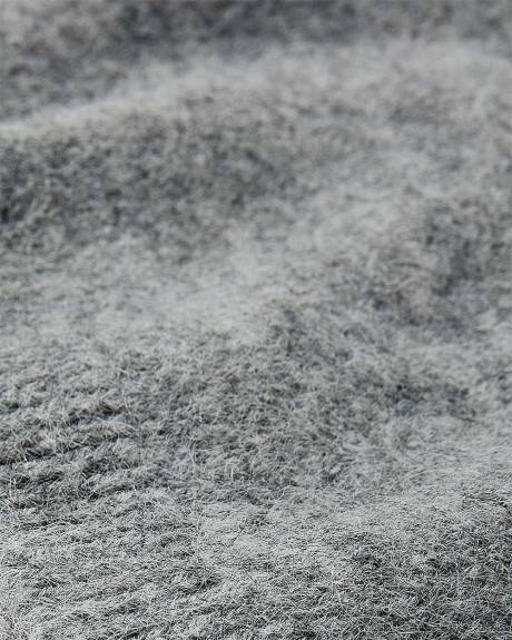 Veste Sans Manches à Col Roulé en Tricot Pelucheux