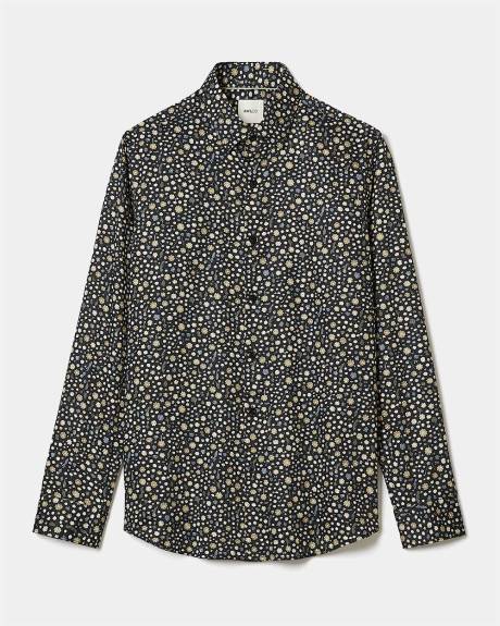 Chemise Habill&eacute;e &agrave; Coupe &Eacute;troite avec Motif Floral
