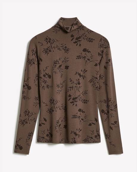 Fitted Long-Sleeve Mock-Neck Tee