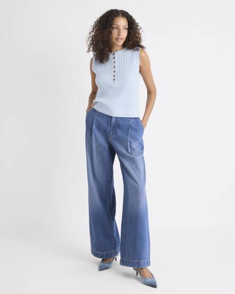 Veste Courte à Col Henley