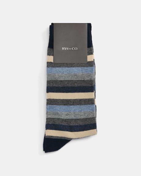 Blue and Grey Striped Socks