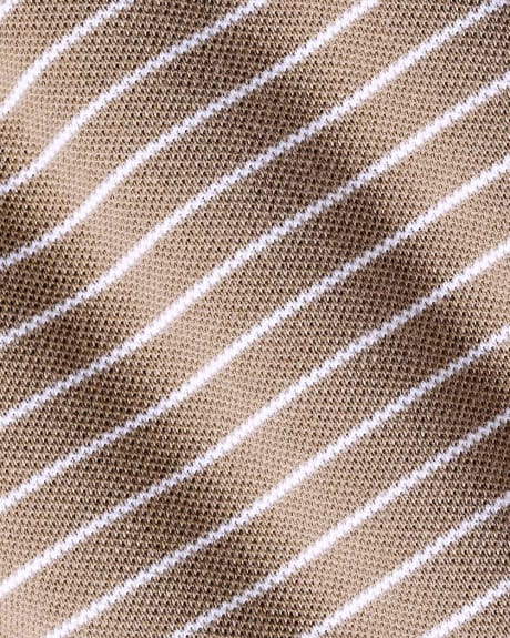 Striped Short-Sleeve Pique Polo