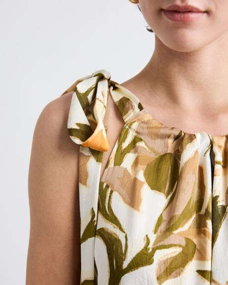 Robe Midi Sans Manches &agrave; Encolure Licou