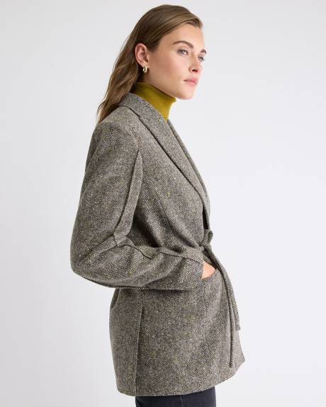 Veston Ample en Tweed à Un Bouton