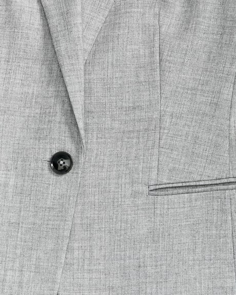 Grey One Button Long Blazer
