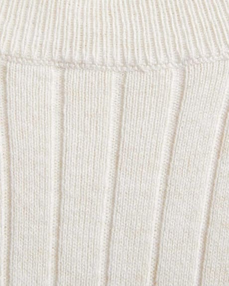 rib knit Short sleeve crew-neck sweater
