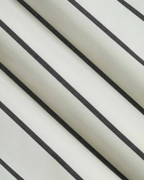 Striped Short-Sleeve Buttoned-Down Poplin Blouse