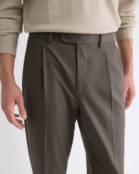 Wool-Blend Tapered-Leg Pleated Dress Pant