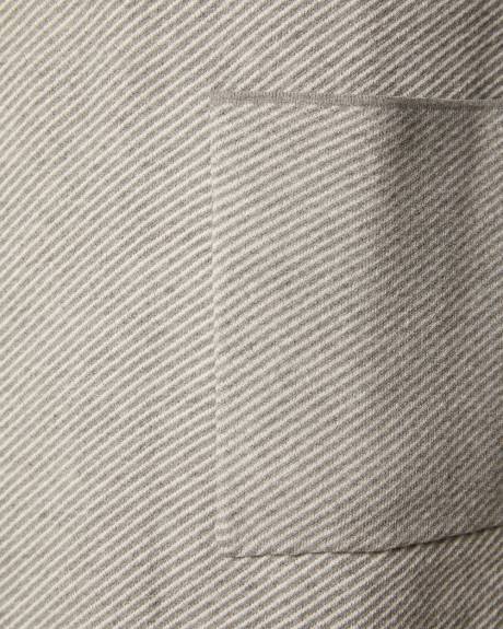 Longline patterned sweater coat