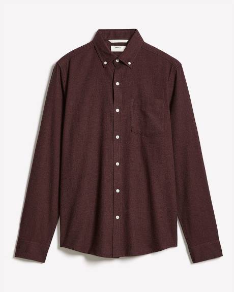 Slim-Fit Solid Flannel Shirt