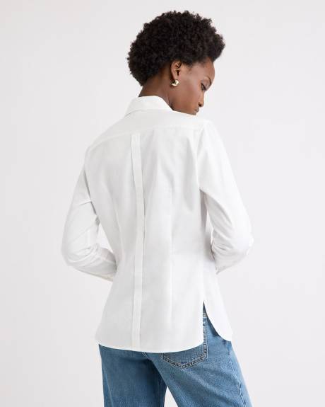 Fitted Long-Sleeve Poplin Blouse